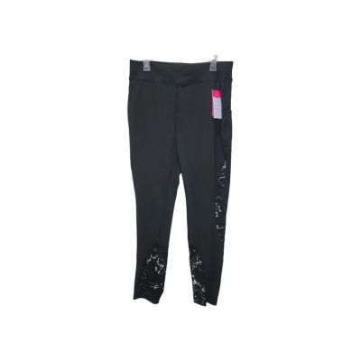 Pop Fit Womens Black Patterned High Rise Leggings With Pockets POP1391-2